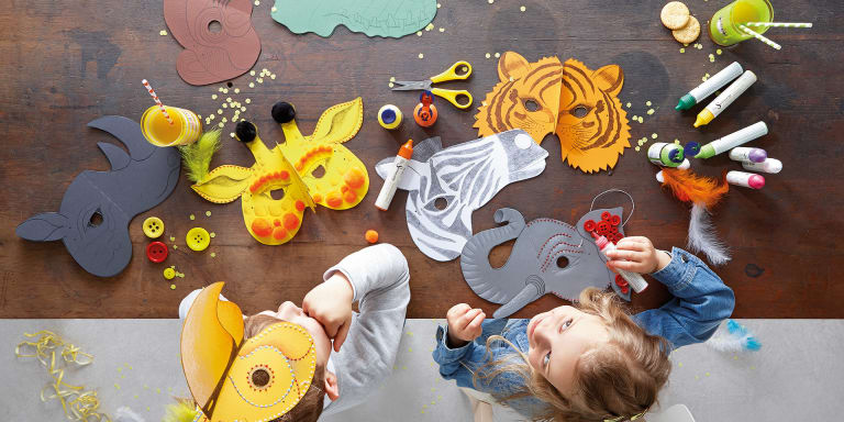 Tiermasken basteln für Fasching - Ideen, Vorlagen &amp; Bastelanleitungen