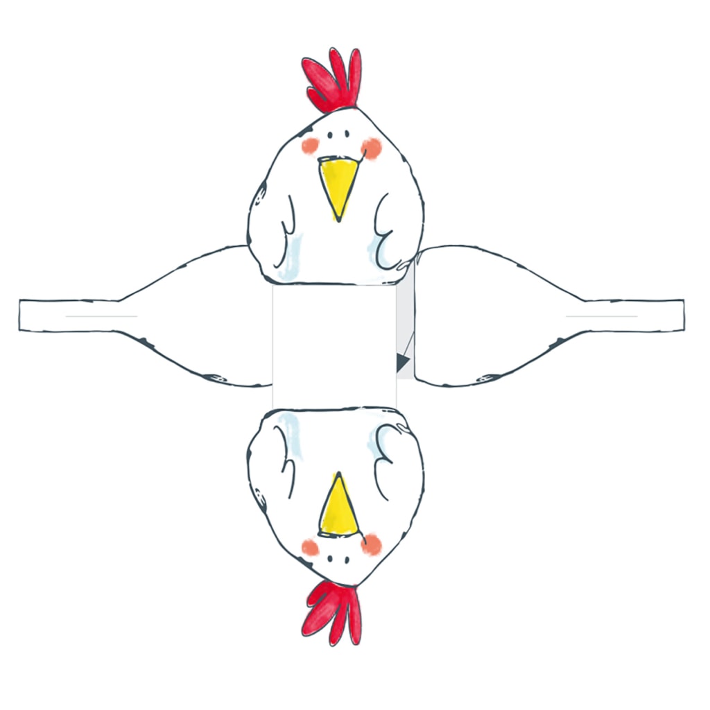 Osterdeko basteln mit Kindern | Geschenkebox Huhn