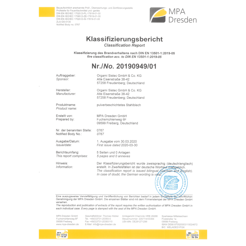 Zertifikate | Schallschutz/Brandschutz | Schränke