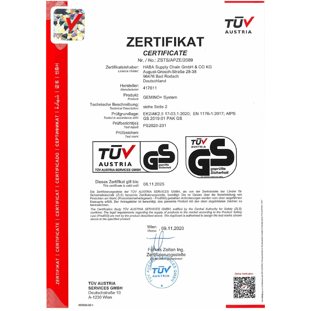 Zertifikate | Podeste/2. Ebene | GEMINO