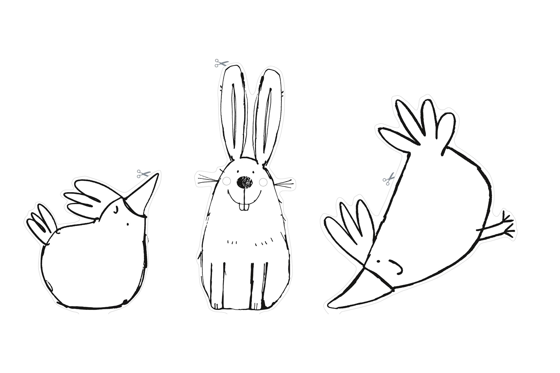 Osterhasen basteln | Malvorlage Anhänger Ostern