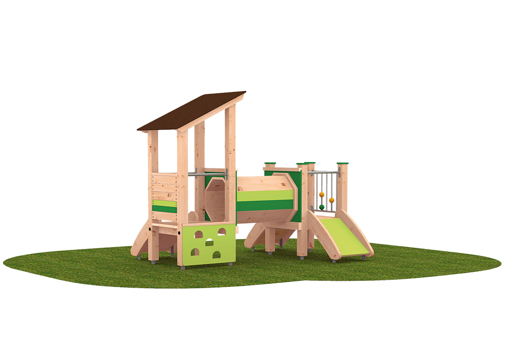 Outdoor-Spielsystem | Spielanlagen für die Kleinsten | Zwei-Trum-Spielanlage Kriechtunnel 
