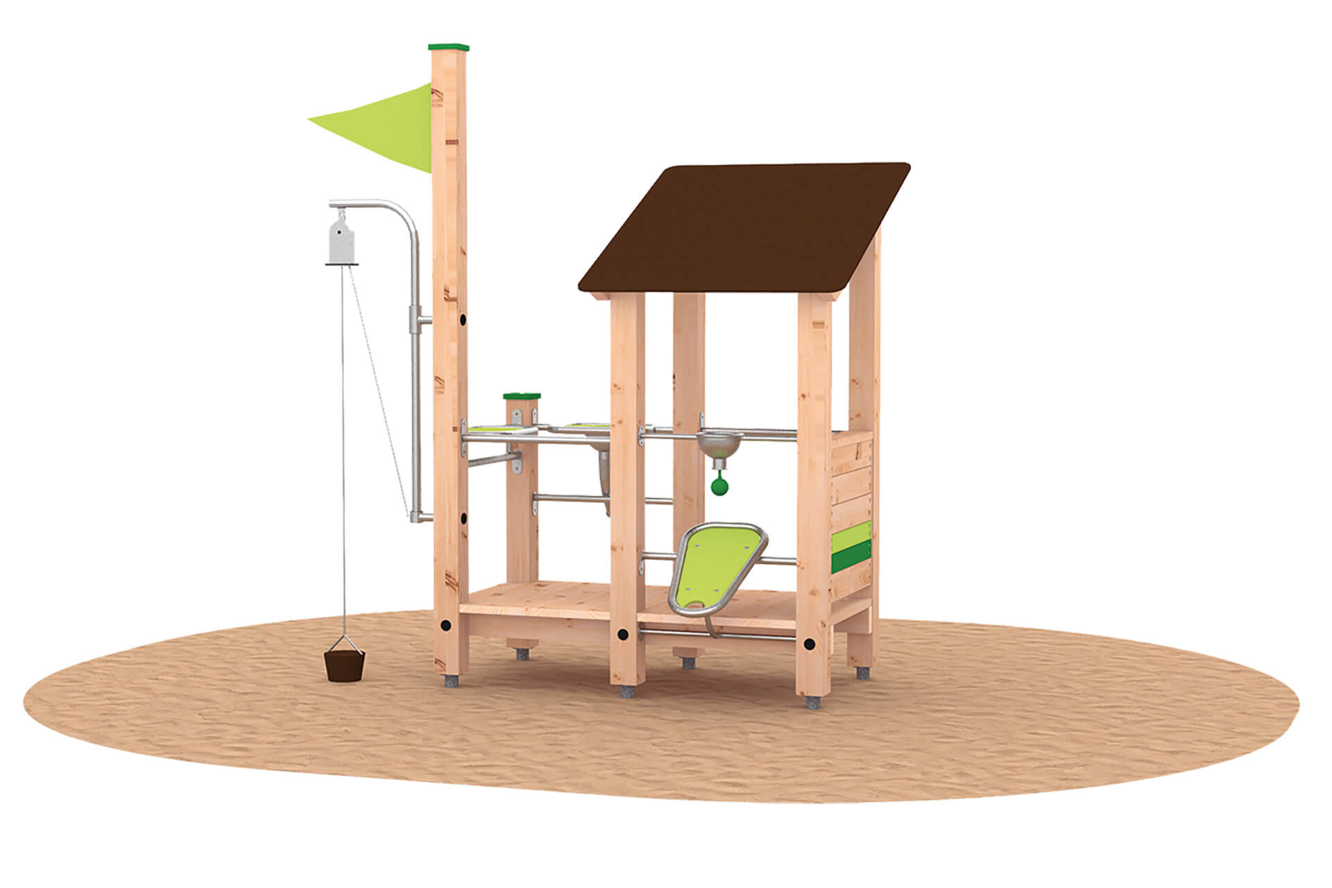Outdoor-Spielsystem | Sandspielanlagen | Sandspielpodest mit Kran