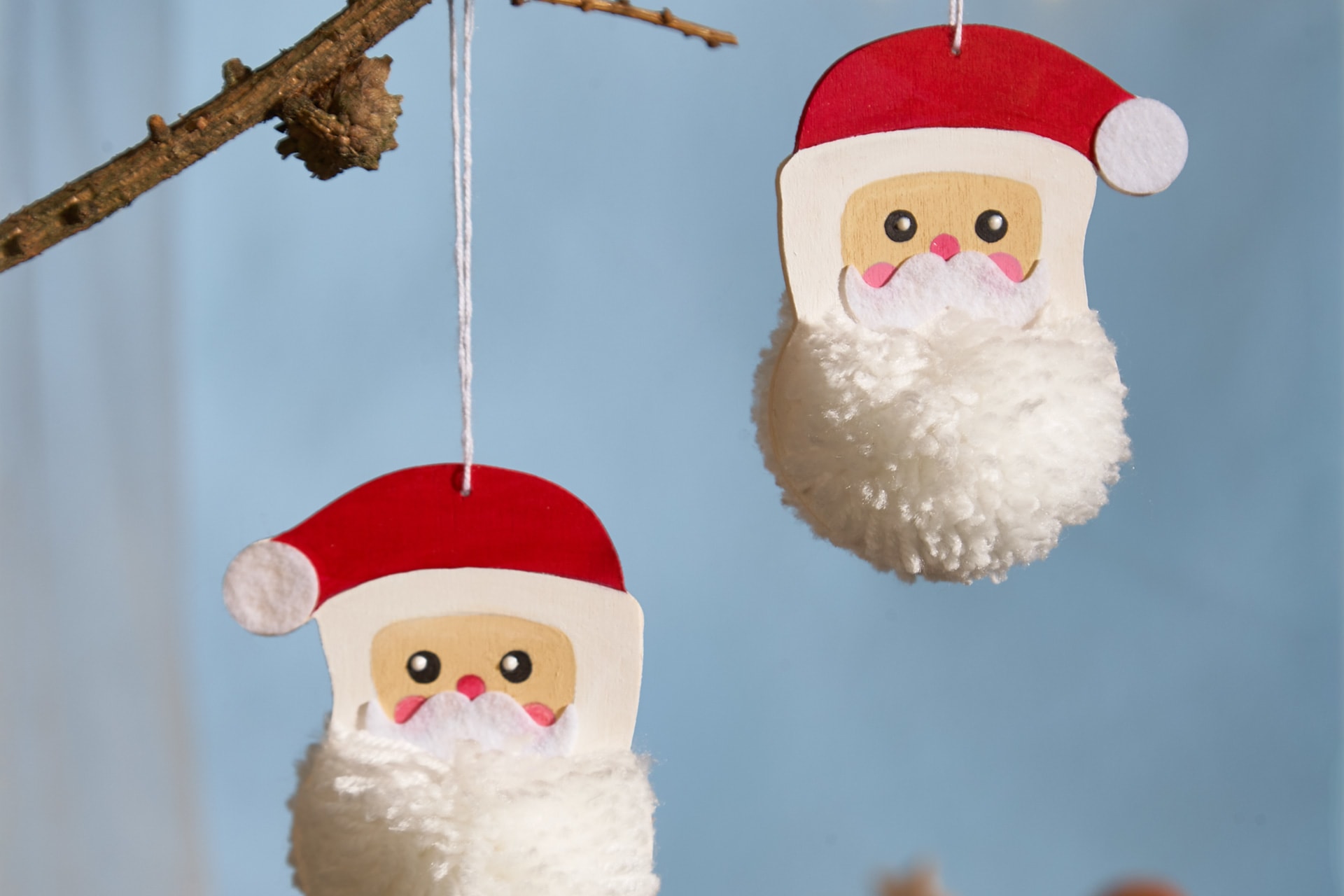 Basteln zu Weihnachten mit Kindern | Weihnachtsmann Baumschmuck