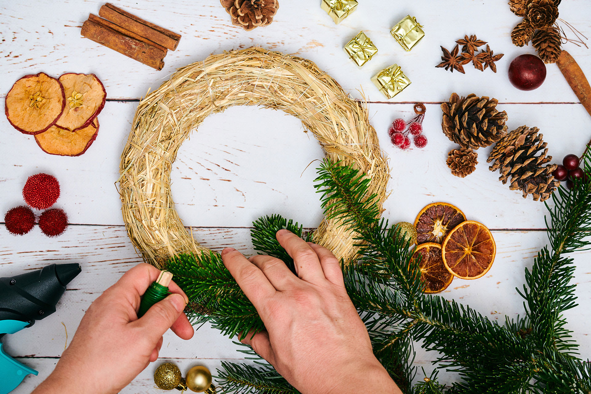 Weihnachtsdeko basteln | Adventskranz