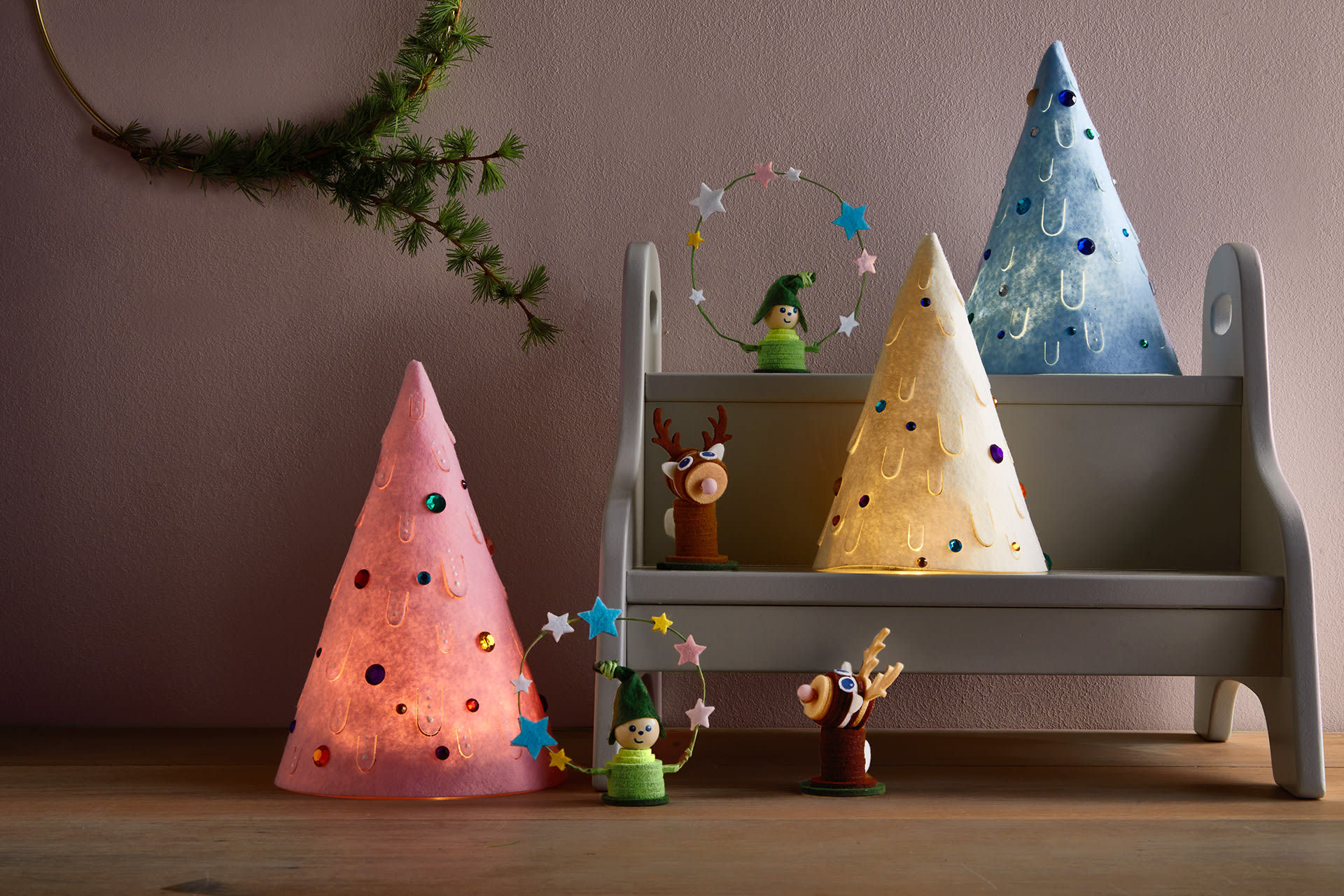Weihnachtskarten basteln | Filzdeko