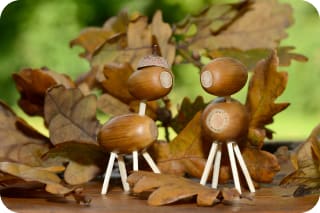 Basteln mit Eicheln | Waldtiere aus Eicheln