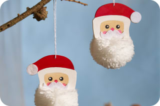 Basteln zu Weihnachten mit Kindern | Weihnachtsmann Baumschmuck