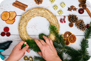 Weihnachtsdeko basteln | Adventskranz