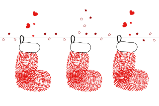 Weihnachtskarten basteln | Karte Fingerabdrücke