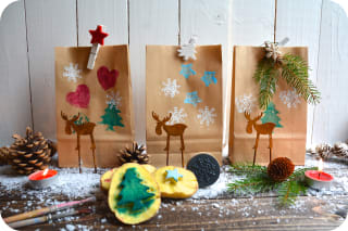 Weihnachtskarten basteln | Kartoffeldruck
