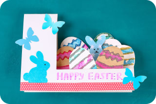 Osterkarten basteln mit Kindern | Klappkarte mit Happy Easter 