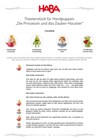 Die Prinzessin und das Zauber-Haustier | Bild PDF Theaterstück Die Prinzessin und das Zauber-Haustier
