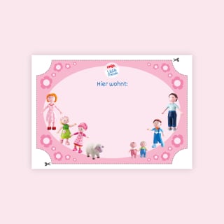 Little Friends-Türschild selbst gestalten | Rosa Türschild