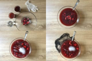 Halloween Rezepte | Halloween - Rezept/Anleitung für Grusel-Blut-Bowle mit gefrorener Hand