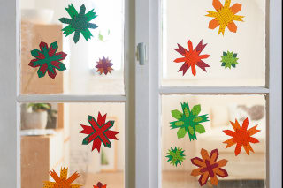 Weihnachtssterne basteln | Fensterbilder