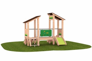 Outdoor-Spielsystem | Spielanlagen für die Kleinsten | Zwei-Turm-Spielanlage Motorikaufgänge