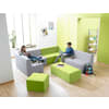Sofa rechteckig mit Rückenlehne, div. Stoffe, Sitzh. 38 cm