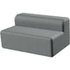 Sofa rechteckig mit Rückenlehne, div. Stoffe, Sitzh. 38 cm
