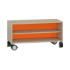 Regalschrank Pureo, offen mit Acrly-Rückwand, Dekor, B100xH33,9xT42cm