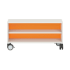 Regalschrank Pureo, offen mit Acrly-Rückwand, Dekor, B100xH33,9xT42cm