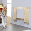 Wandklapptisch, rund L 140 x B 70 cm und 2 Wandklappbänke L 105 x B 35 cm