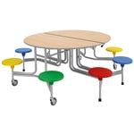 8er-Tisch-Sitz-Kombination, oval, Tisch H69 cm