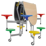 8er-Tisch-Sitz-Kombination, oval, Tisch H 74 cm