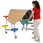 8er-Tisch-Sitz-Kombination, oval, Tisch H69 cm
