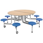 8er-Tisch-Sitz-Kombination, oval, Tisch H 74 cm