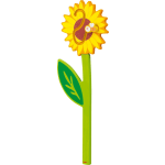 Wandapplikation Sonnenblume mit Biene
