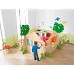 Trennwandhaus zum Bauen mit Tür und Baum