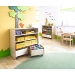 Rollkastenschrank move upp®, Rollkästen natur, B 92,5 x H 91,5 x T 38 cm