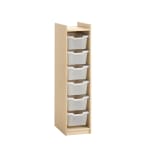 Eigentumsschrank YUNA für 6 Kunststoffboxen, B 31 x H 122 X T 33 cm