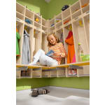 Wandgarderobe YUNA mit Sitz, 4 Felder, B 81 x H 115,8 x T 47 cm