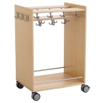 Garderobenwagen, 15 Dreifachhaken und 6 Sicherheitsdoppelhaken, B 89 cm
