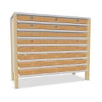 Schrank Linus mit 24 Eigentumskästen, B 110,4 x H 93,4  (mit Füßen) x T 45,7 cm
