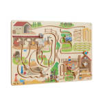 Wandplatte Bauernhof, aus Holz