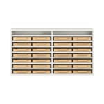 Regalschrank Pureo, offen mit 28 Eigentumskästen, Dekor, B137xH75xT42cm