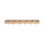 Mützenablage YUNA, versch. Hakenfarben, 6 Fächer, B 120 x H 12,8 x T 22,1 cm