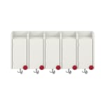 Doppelablage Lyra mit Haken, 5 Türen links, B99,5 x H42,5 x T33 cm
