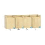 Doppelablage Lyra mit Haken, 4 Türen links, B119,1 x H42,5 x T33 cm