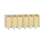 Doppelablage Lyra mit Haken, 6 Türen links, B119,1 x H42,5 x T33 cm