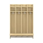 Wandhängegarderobe Lyra 4 Felder mit Sitz,B80xH115,8xT22cm