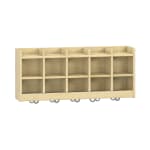 Garderoben-Doppelablage YUNA, versch. Hakenfarben, 5 Fächer, B 99,5 x H 42,5 x T 22,1 cm