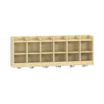 Garderoben-Doppelablage YUNA, versch. Hakenfarben, 6 Fächer, B 120 x H 42,5 x T 22,1 cm