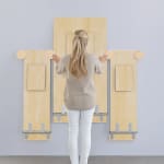 Wandklapptisch, eckig L 120 x B 70 cm und 2 Wandklappbänke L 105 x B 35 cm