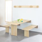 Wandklapptisch, eckig L 120 x B 70 cm und 2 Wandklappbänke L 105 x B 35 cm
