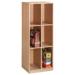Schultaschenschrank, B 67,4 x H 160,4 x T 47 cm, 6 Fächer, Fach-Innenmaß B 30 x H 49 cm