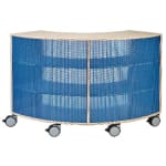 Viertelkreisschrank move upp®, Lochblech am Außenradius, div. Farben, B 142 x H 79 x T 38 cm